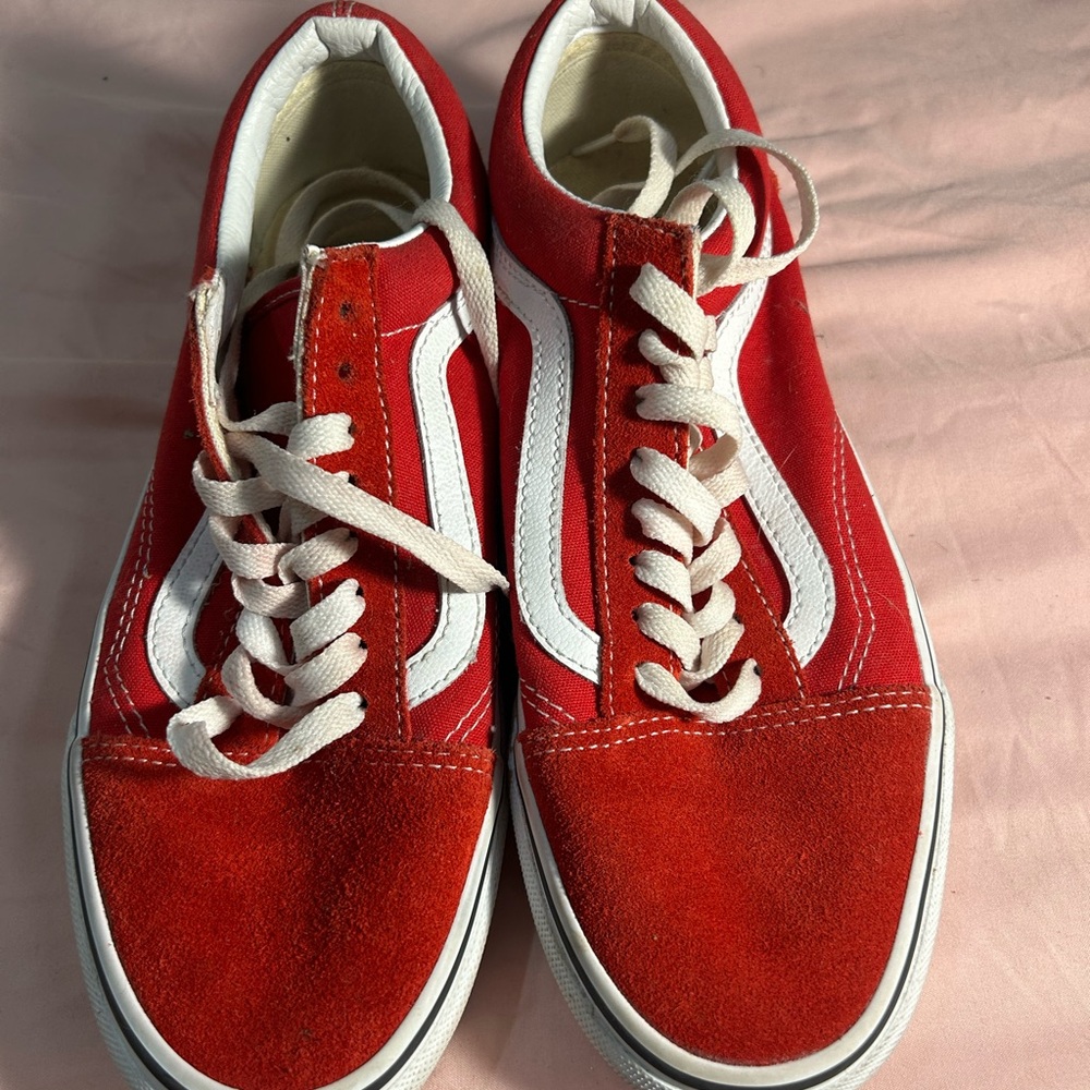 Vans Red and White Sneakers